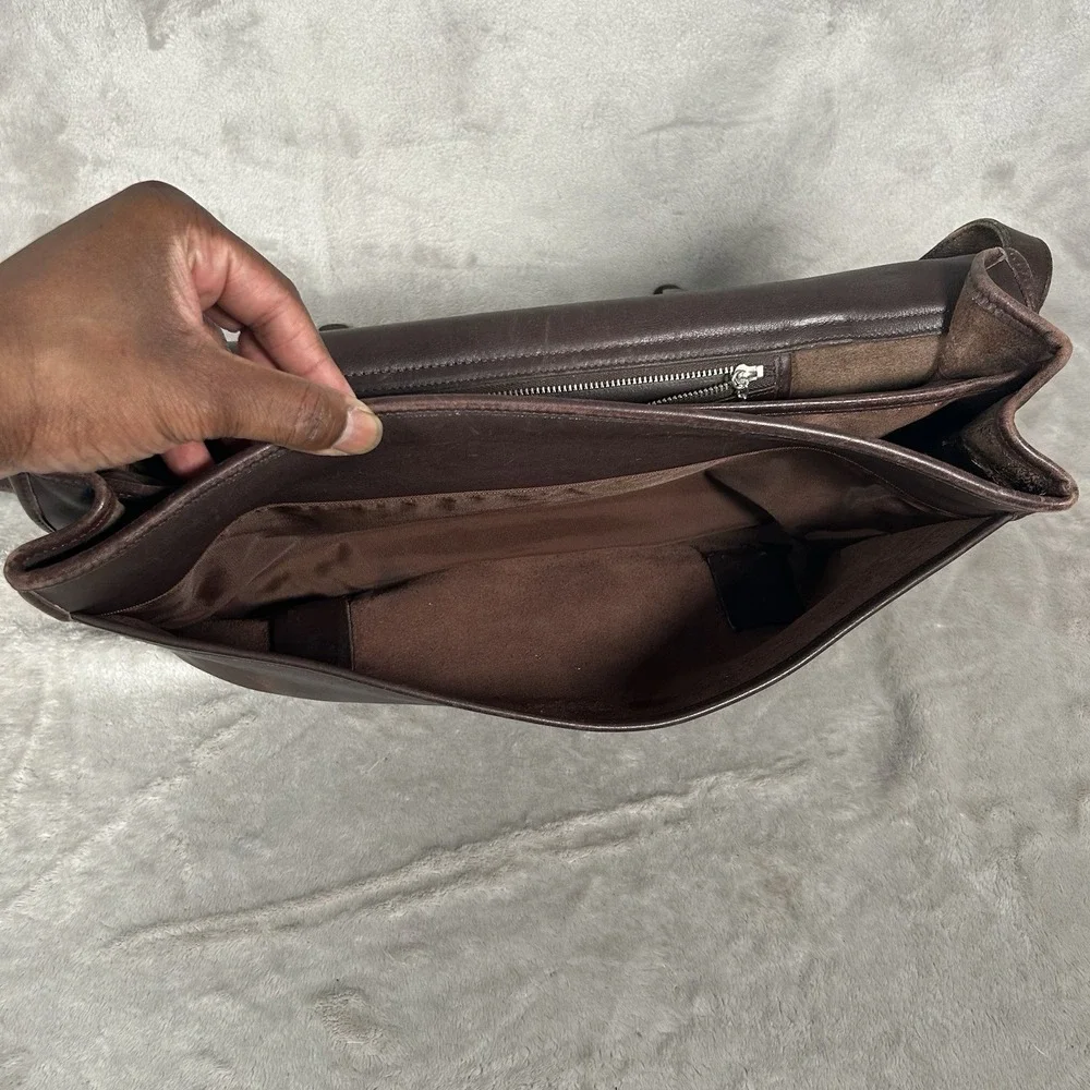 Vintage Coach Madison 5325 Briefcase Bag Messenger Brown Leather Made USA 2003